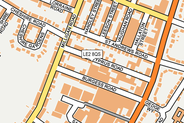 LE2 8QS map - OS OpenMap – Local (Ordnance Survey)