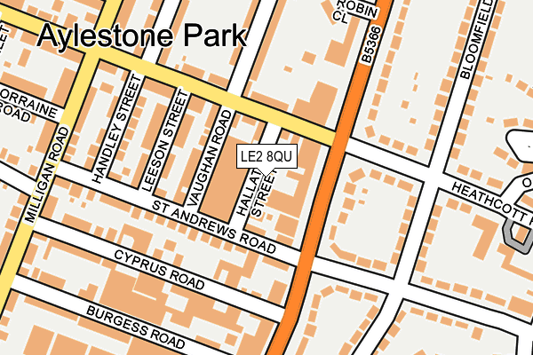 LE2 8QU map - OS OpenMap – Local (Ordnance Survey)