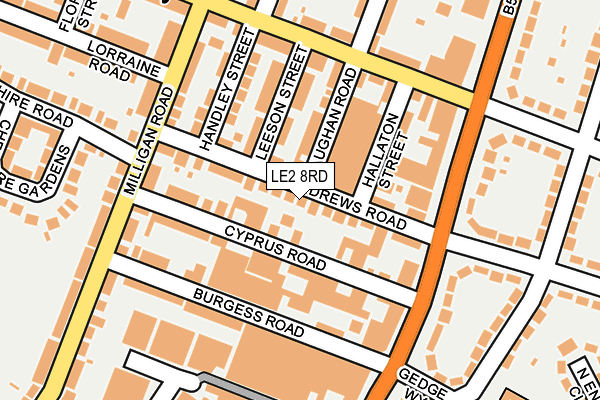 LE2 8RD map - OS OpenMap – Local (Ordnance Survey)