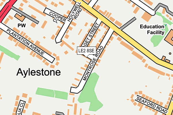 LE2 8SE map - OS OpenMap – Local (Ordnance Survey)