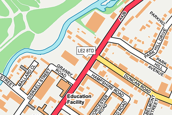 LE2 8TD map - OS OpenMap – Local (Ordnance Survey)