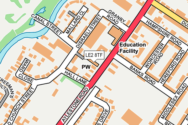LE2 8TF map - OS OpenMap – Local (Ordnance Survey)