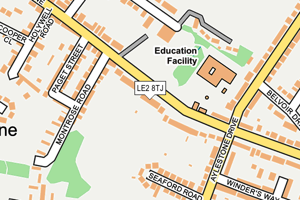 LE2 8TJ map - OS OpenMap – Local (Ordnance Survey)