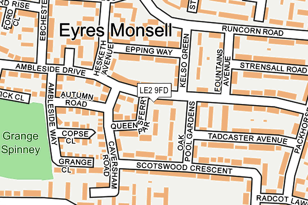 LE2 9FD map - OS OpenMap – Local (Ordnance Survey)