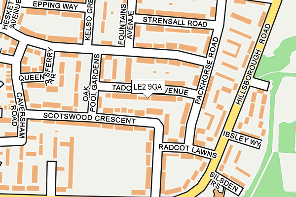 LE2 9GA map - OS OpenMap – Local (Ordnance Survey)