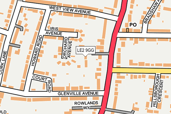 LE2 9GG map - OS OpenMap – Local (Ordnance Survey)