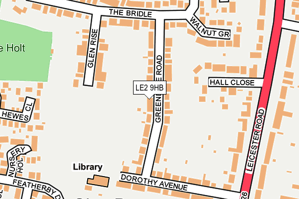 LE2 9HB map - OS OpenMap – Local (Ordnance Survey)