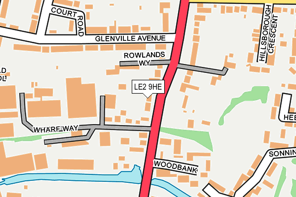 LE2 9HE map - OS OpenMap – Local (Ordnance Survey)
