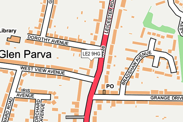 LE2 9HG map - OS OpenMap – Local (Ordnance Survey)