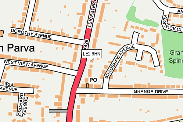 LE2 9HN map - OS OpenMap – Local (Ordnance Survey)