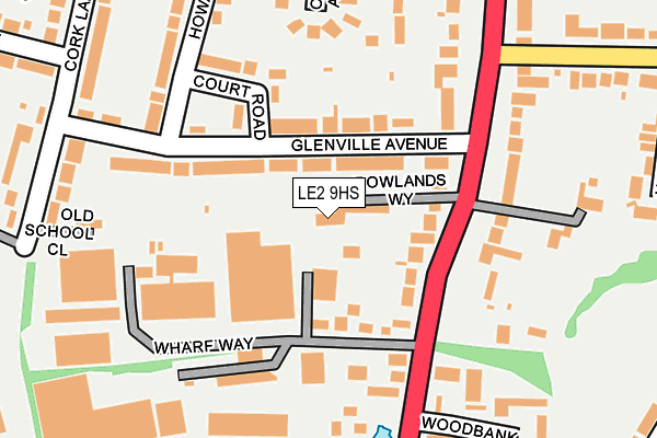 LE2 9HS map - OS OpenMap – Local (Ordnance Survey)