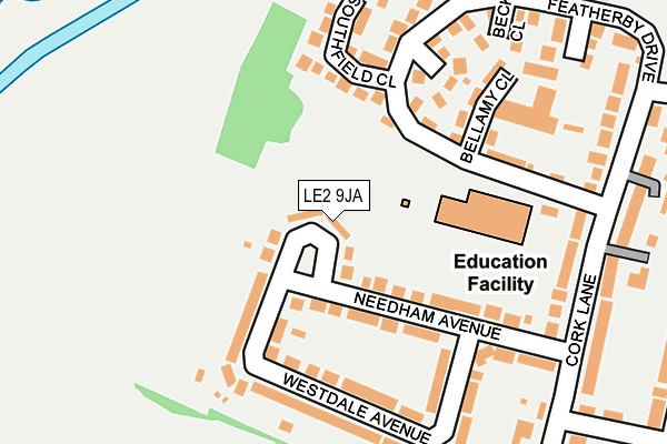 LE2 9JA map - OS OpenMap – Local (Ordnance Survey)