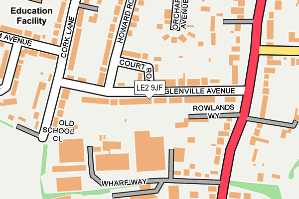 LE2 9JF map - OS OpenMap – Local (Ordnance Survey)
