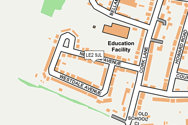 LE2 9JL map - OS OpenMap – Local (Ordnance Survey)