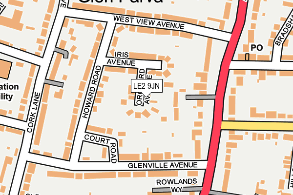 LE2 9JN map - OS OpenMap – Local (Ordnance Survey)