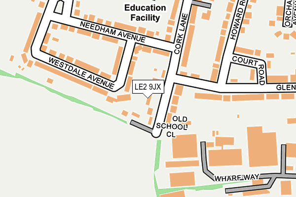 LE2 9JX map - OS OpenMap – Local (Ordnance Survey)