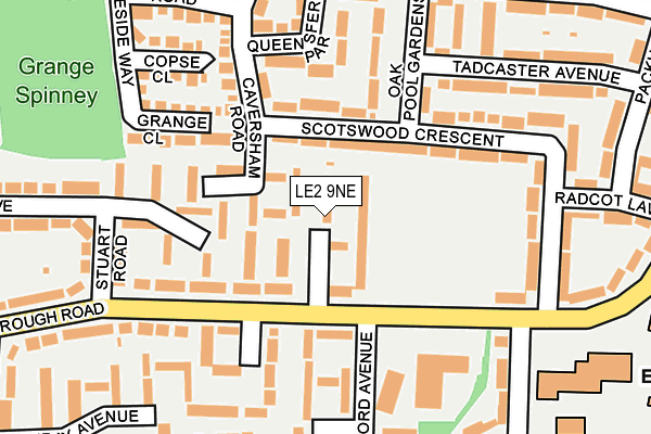 LE2 9NE map - OS OpenMap – Local (Ordnance Survey)