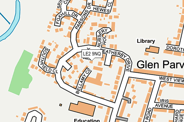 LE2 9NQ map - OS OpenMap – Local (Ordnance Survey)