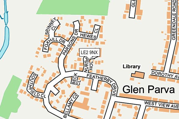 LE2 9NX map - OS OpenMap – Local (Ordnance Survey)