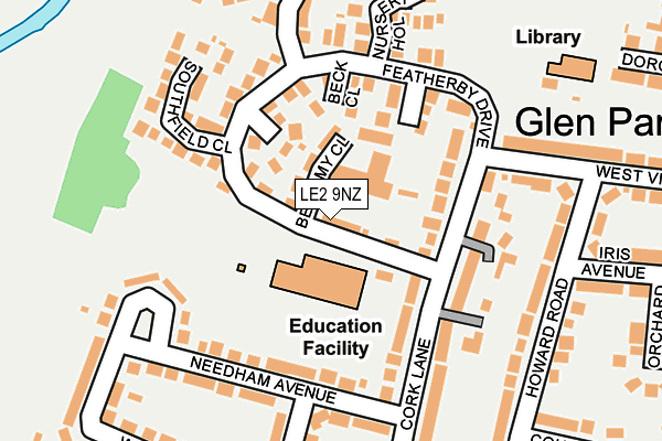 LE2 9NZ map - OS OpenMap – Local (Ordnance Survey)