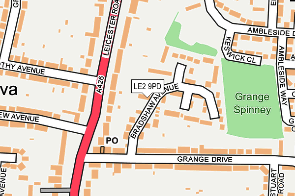 LE2 9PD map - OS OpenMap – Local (Ordnance Survey)