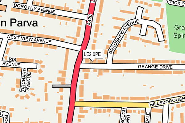 LE2 9PE map - OS OpenMap – Local (Ordnance Survey)