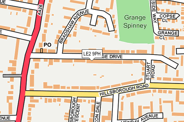 LE2 9PH map - OS OpenMap – Local (Ordnance Survey)