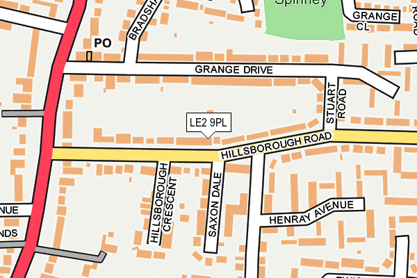 LE2 9PL map - OS OpenMap – Local (Ordnance Survey)