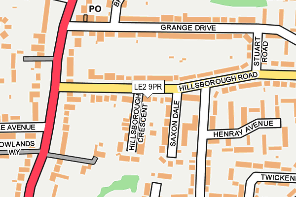 LE2 9PR map - OS OpenMap – Local (Ordnance Survey)