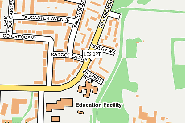 LE2 9PT map - OS OpenMap – Local (Ordnance Survey)