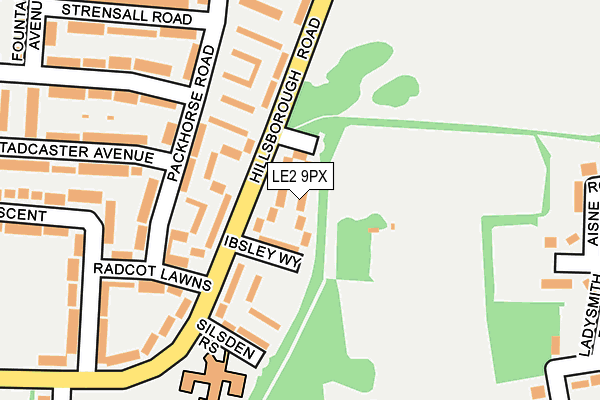 LE2 9PX map - OS OpenMap – Local (Ordnance Survey)