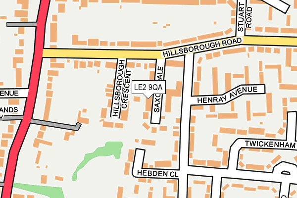 LE2 9QA map - OS OpenMap – Local (Ordnance Survey)