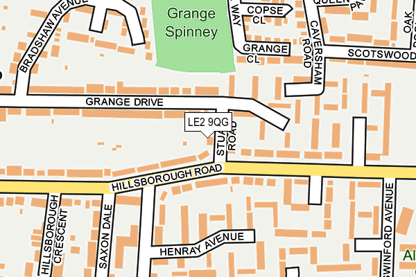 LE2 9QG map - OS OpenMap – Local (Ordnance Survey)