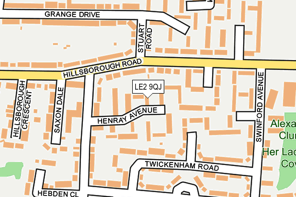 LE2 9QJ map - OS OpenMap – Local (Ordnance Survey)