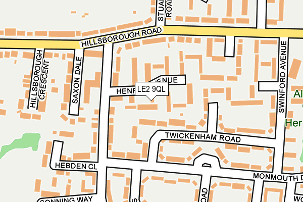 LE2 9QL map - OS OpenMap – Local (Ordnance Survey)