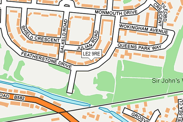 LE2 9RE map - OS OpenMap – Local (Ordnance Survey)