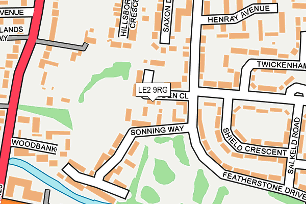 LE2 9RG map - OS OpenMap – Local (Ordnance Survey)