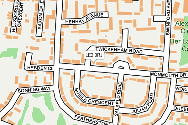LE2 9RJ map - OS OpenMap – Local (Ordnance Survey)