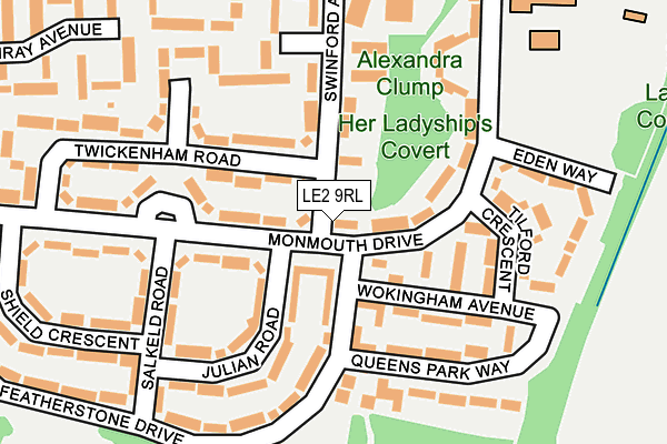 LE2 9RL map - OS OpenMap – Local (Ordnance Survey)