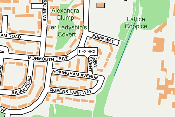 LE2 9RX map - OS OpenMap – Local (Ordnance Survey)