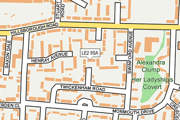 LE2 9SA map - OS OpenMap – Local (Ordnance Survey)
