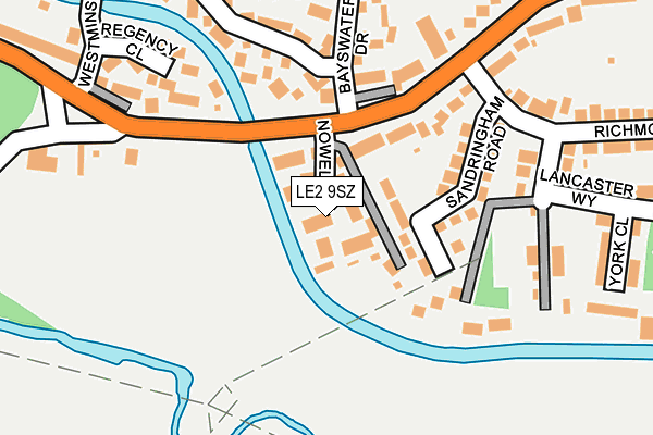 LE2 9SZ map - OS OpenMap – Local (Ordnance Survey)