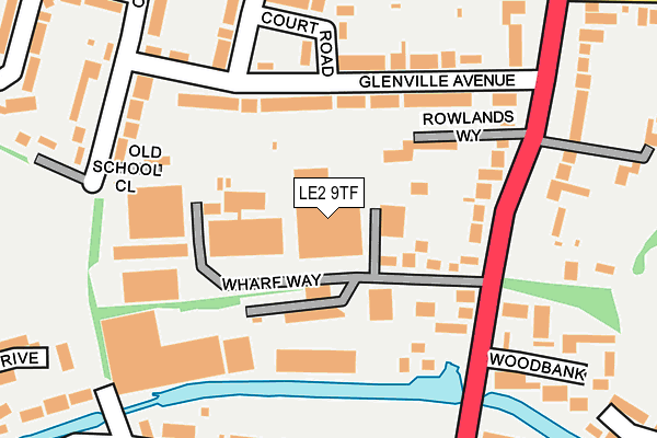 LE2 9TF map - OS OpenMap – Local (Ordnance Survey)