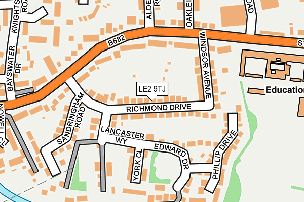 LE2 9TJ map - OS OpenMap – Local (Ordnance Survey)