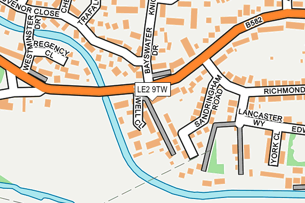 LE2 9TW map - OS OpenMap – Local (Ordnance Survey)