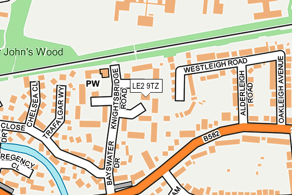 LE2 9TZ map - OS OpenMap – Local (Ordnance Survey)