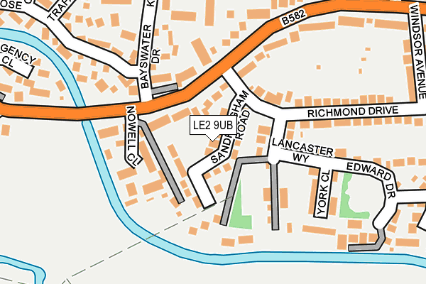 LE2 9UB map - OS OpenMap – Local (Ordnance Survey)