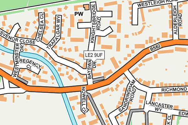 LE2 9UF map - OS OpenMap – Local (Ordnance Survey)