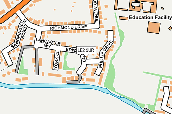 LE2 9UR map - OS OpenMap – Local (Ordnance Survey)