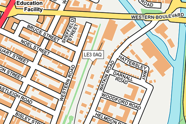 LE3 0AQ map - OS OpenMap – Local (Ordnance Survey)